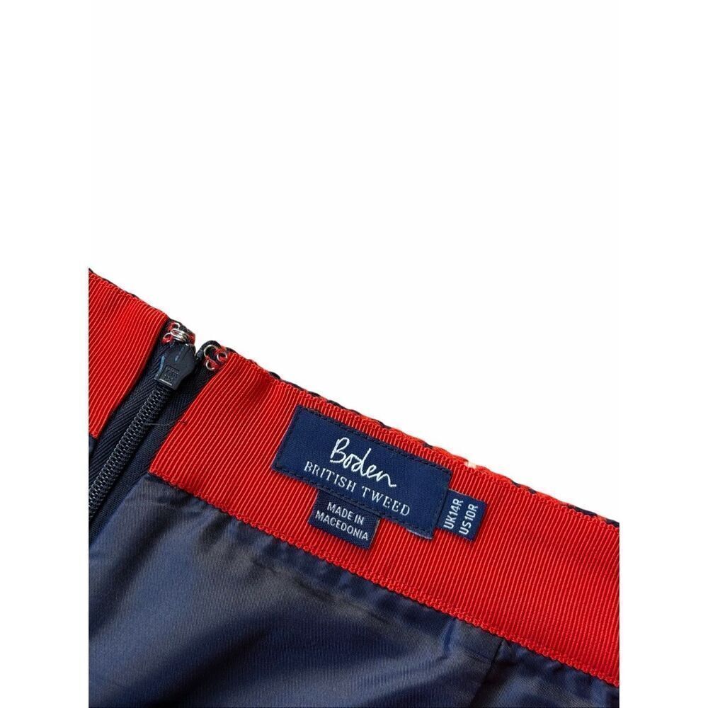 Boden British Tweed Red Navy Houndstooth Mini Skirt‎ size 10 - Picture 4 of 10